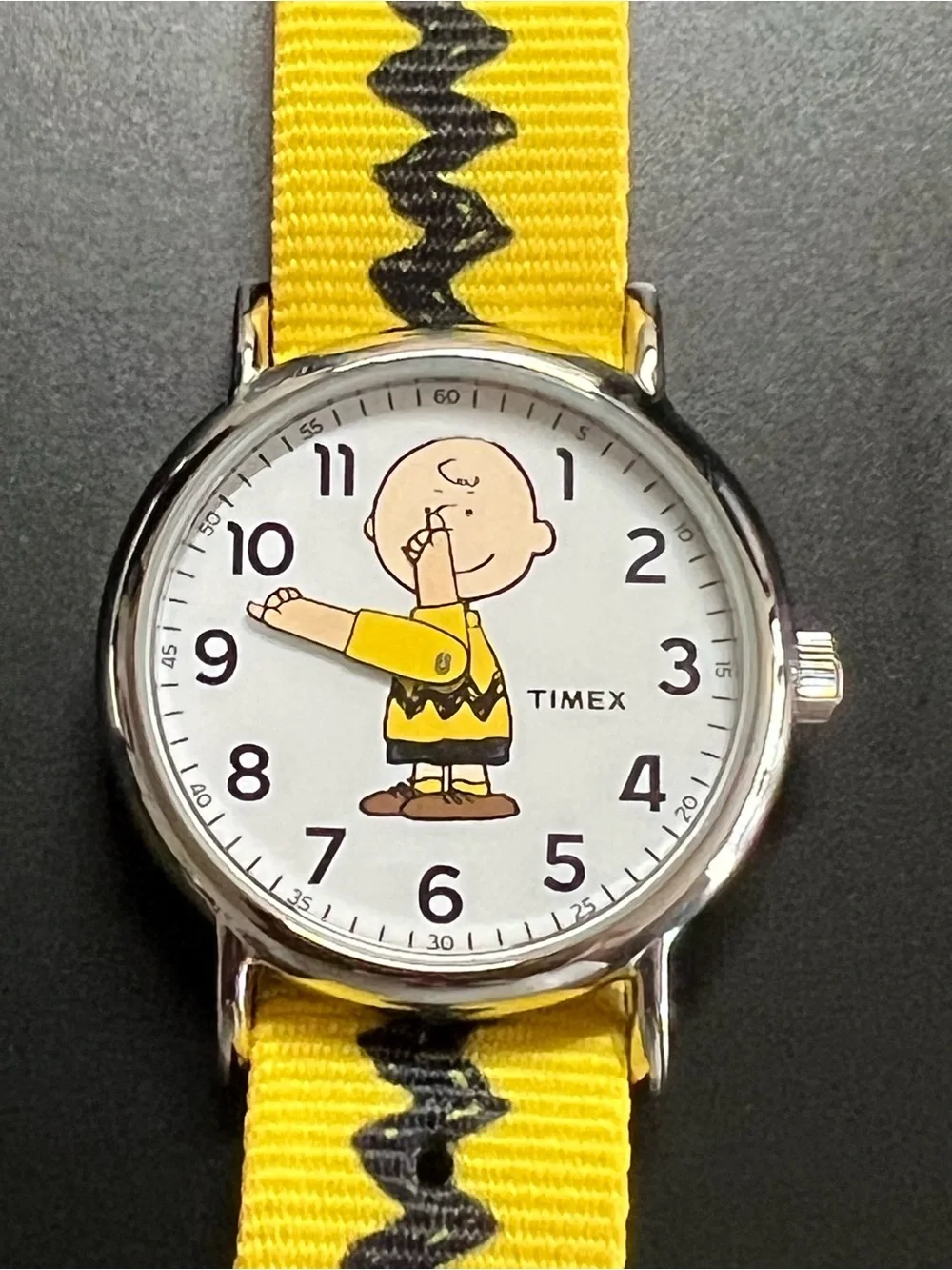 EUC Timex x Peanuts Charlie Brown 38mm Fabric Strap Watch